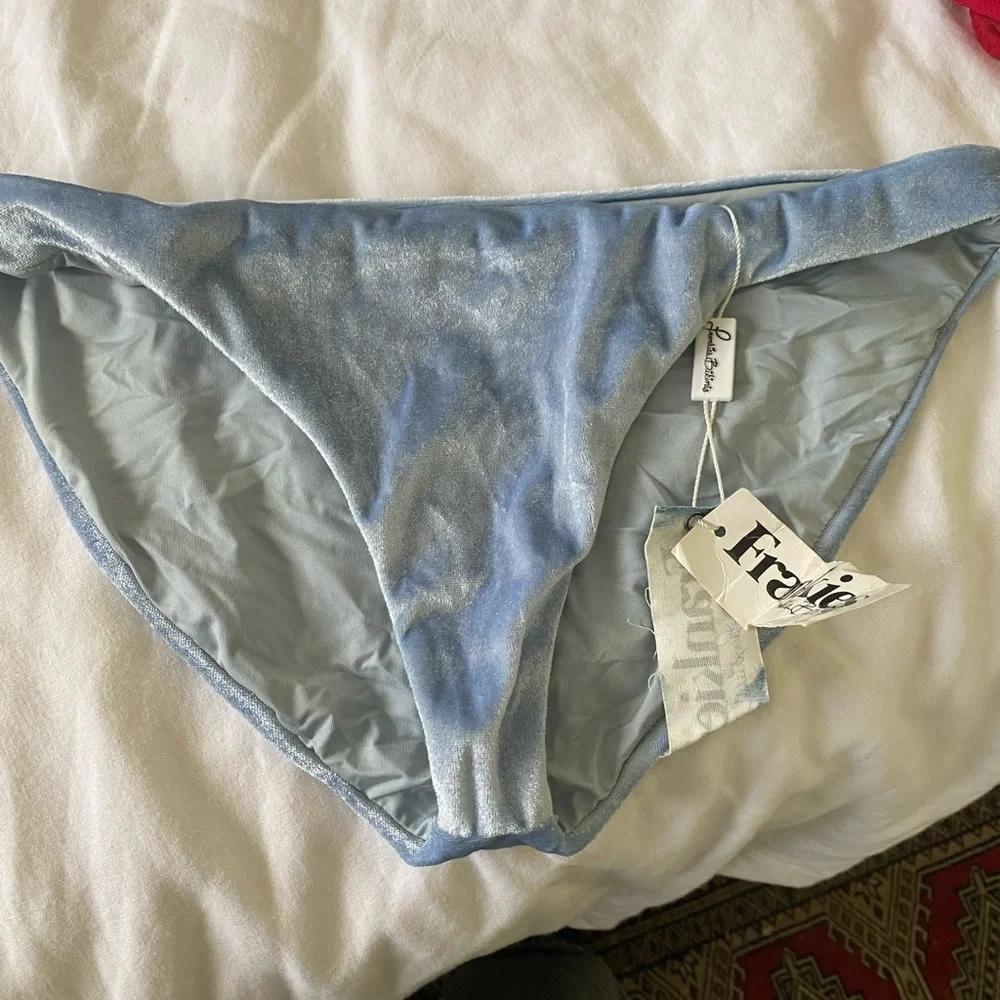 Frankie's Bikinis Light Blue Shimmer Bottom